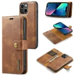 iPhone 15 Bookcover 2 i 1 Læder Brun - Billede 9