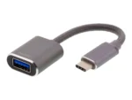 DELTACO USBC 3.1 Gen 1 to USBA OTG adapter aluminium