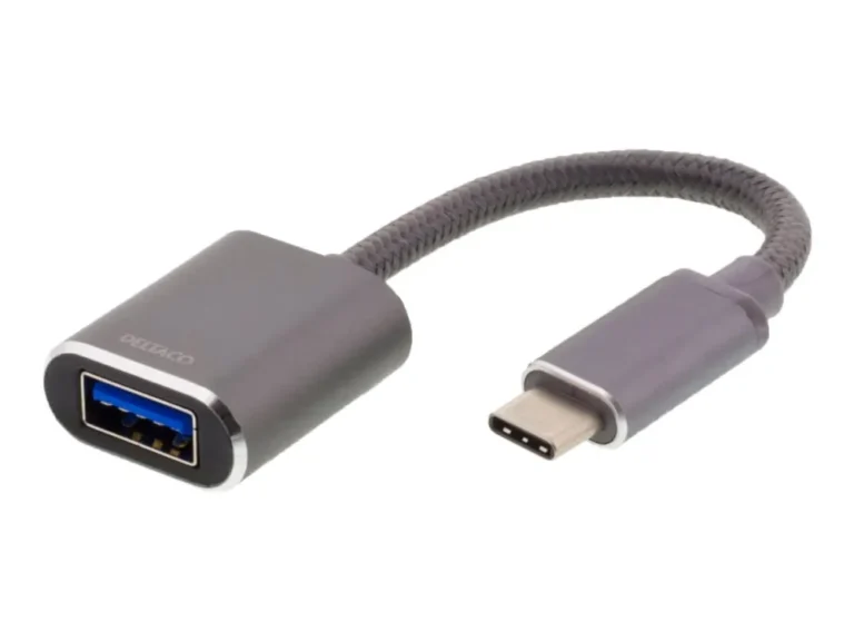 DELTACO USBC 3.1 Gen 1 to USBA OTG adapter aluminium