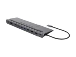 DELTACO USB-C docking station VGA/DP/HDMI/SD/RJ45/3.5 PD 3.0