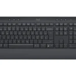 Trådløst full-size tastatur med nordisk layout, håndledsstøtte og behagelige taster. Bluetooth LE eller USB-modtager samt lang batteridrift.