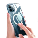 Four Corners Cushioned Transparent Magnetic Acrylic + TPU Combo Hybrid Cover for iPhone 13 6.1 inch
