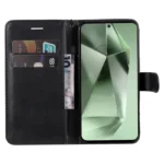 Samsung Galaxy S24 FE Kunstlæder Cover m. Pung – sort