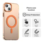 Candy Series For iPhone 15 Case Compatible with MagSafe PC+TPU+PET Anti-Drop Phone Cover - Orange