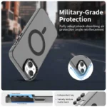 Candy Series For iPhone 15 Case Compatible with MagSafe PC+TPU+PET Anti-Drop Phone Cover - Black