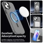Candy Series For iPhone 15 Case Compatible with MagSafe PC+TPU+PET Anti-Drop Phone Cover - Black