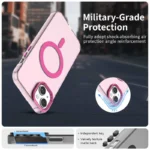 Candy Series For iPhone 15 Case Compatible with MagSafe PC+TPU+PET Anti-Drop Phone Cover - Red