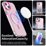 Candy Series For iPhone 15 Case Compatible with MagSafe PC+TPU+PET Anti-Drop Phone Cover - Red