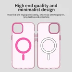 Candy Series For iPhone 15 Case Compatible with MagSafe PC+TPU+PET Anti-Drop Phone Cover - Red