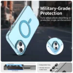 Candy Series For iPhone 15 Case Compatible with MagSafe PC+TPU+PET Anti-Drop Phone Cover - Blue
