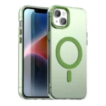 Candy Series For iPhone 15 Case Compatible with MagSafe PC+TPU+PET Anti-Drop Phone Cover - Green