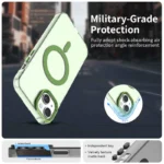 Candy Series For iPhone 15 Case Compatible with MagSafe PC+TPU+PET Anti-Drop Phone Cover - Green