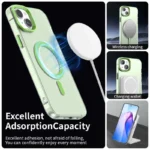Candy Series For iPhone 15 Case Compatible with MagSafe PC+TPU+PET Anti-Drop Phone Cover - Green