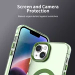Candy Series For iPhone 15 Case Compatible with MagSafe PC+TPU+PET Anti-Drop Phone Cover - Green