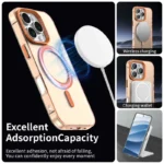Candy Series For iPhone 16 Pro Case Compatible with MagSafe PC+TPU+PET Anti-Drop Phone Cover - Orange