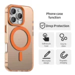 Candy Series For iPhone 16 Pro Case Compatible with MagSafe PC+TPU+PET Anti-Drop Phone Cover - Orange