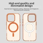 Candy Series For iPhone 16 Pro Case Compatible with MagSafe PC+TPU+PET Anti-Drop Phone Cover - Orange