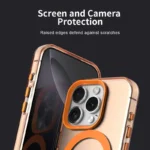 Candy Series For iPhone 16 Pro Case Compatible with MagSafe PC+TPU+PET Anti-Drop Phone Cover - Orange