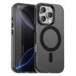 Candy Series For iPhone 16 Pro Case Compatible with MagSafe PC+TPU+PET Anti-Drop Phone Cover - Black