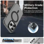 Candy Series For iPhone 16 Pro Case Compatible with MagSafe PC+TPU+PET Anti-Drop Phone Cover - Black