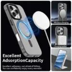 Candy Series For iPhone 16 Pro Case Compatible with MagSafe PC+TPU+PET Anti-Drop Phone Cover - Black