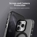 Candy Series For iPhone 16 Pro Case Compatible with MagSafe PC+TPU+PET Anti-Drop Phone Cover - Black