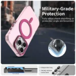 Candy Series For iPhone 16 Pro Case Compatible with MagSafe PC+TPU+PET Anti-Drop Phone Cover - Red