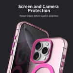 Candy Series For iPhone 16 Pro Case Compatible with MagSafe PC+TPU+PET Anti-Drop Phone Cover - Red