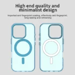 Candy Series For iPhone 16 Pro Case Compatible with MagSafe PC+TPU+PET Anti-Drop Phone Cover - Blue