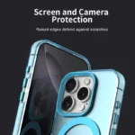 Candy Series For iPhone 16 Pro Case Compatible with MagSafe PC+TPU+PET Anti-Drop Phone Cover - Blue