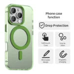 Candy Series For iPhone 16 Pro Case Compatible with MagSafe PC+TPU+PET Anti-Drop Phone Cover - Green