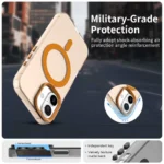 Candy Series For iPhone 16 Case Compatible with MagSafe PC+TPU+PET Anti-Drop Phone Cover - Orange