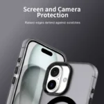 Candy Series For iPhone 16 Case Compatible with MagSafe PC+TPU+PET Anti-Drop Phone Cover - Black
