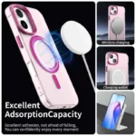 Candy Series For iPhone 16 Case Compatible with MagSafe PC+TPU+PET Anti-Drop Phone Cover - Red