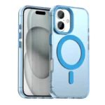 Candy Series For iPhone 16 Case Compatible with MagSafe PC+TPU+PET Anti-Drop Phone Cover - Blue