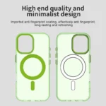 Candy Series For iPhone 16 Case Compatible with MagSafe PC+TPU+PET Anti-Drop Phone Cover - Green