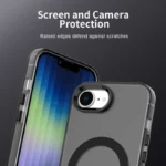 iPhone 17e / 16e Case Compatible with MagSafe Anti Drop Hybrid Phone Back Cover - Black