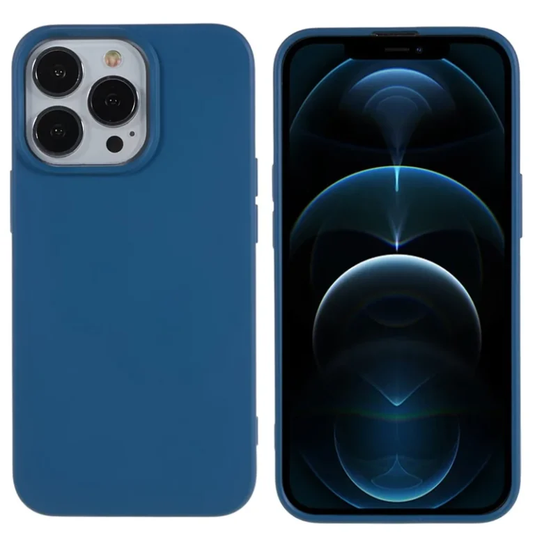 iPhone 12 / 12 Pro 6.1 inch Solid Color Phone Case Anti-scratch 2.0mm TPU Back Cover - Blue