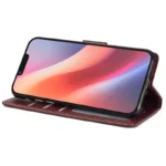 iPhone 17e / 16e Case Wallet Stand View PU Leather Phone Cover - Wine Red
