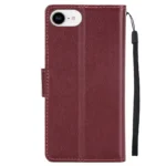 iPhone 17e / 16e Case Wallet Stand View PU Leather Phone Cover - Wine Red