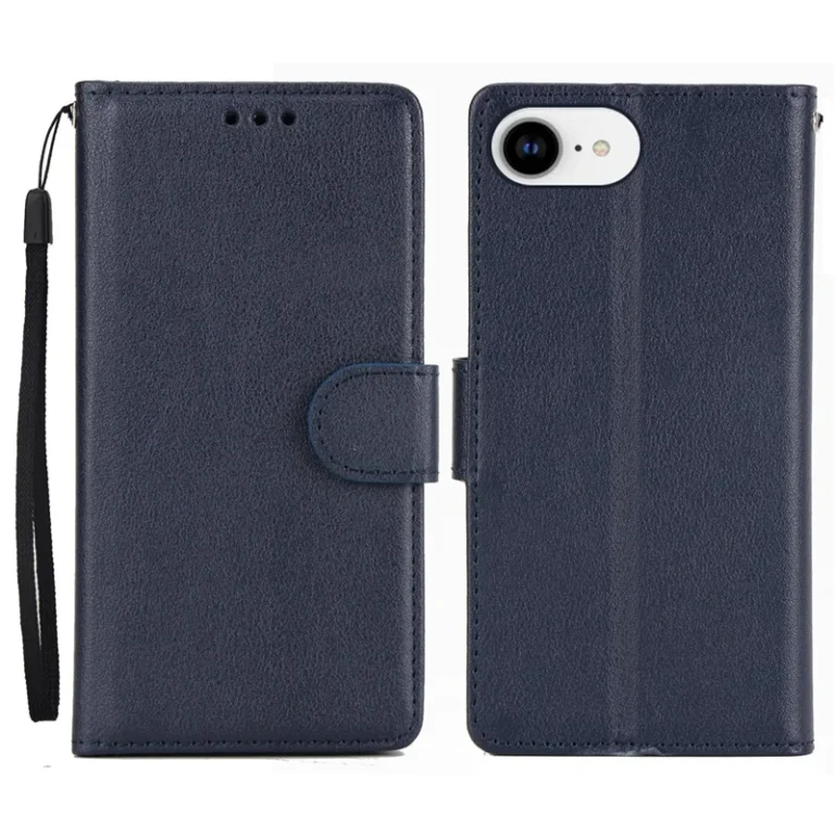 iPhone 17e / 16e Case Wallet Stand View PU Leather Phone Cover - Blue