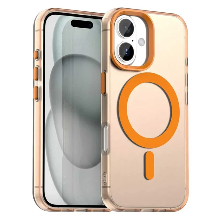 iPhone 17 Case Compatible with MagSafe Anti Drop Hybrid Phone Back Cover - Orange