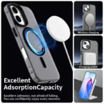iPhone 17 Case Compatible with MagSafe Anti Drop Hybrid Phone Back Cover - Black