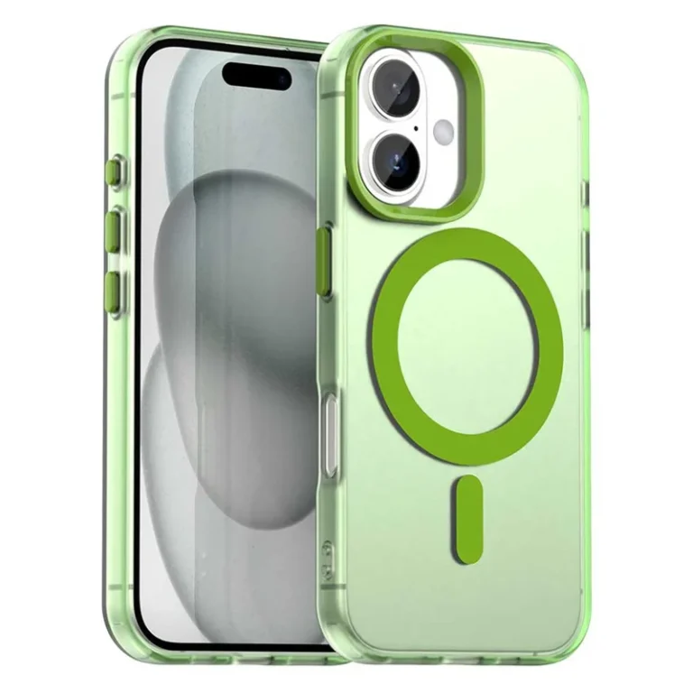 iPhone 17 Case Compatible with MagSafe Anti Drop Hybrid Phone Back Cover - Green