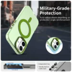 iPhone 17 Case Compatible with MagSafe Anti Drop Hybrid Phone Back Cover - Green