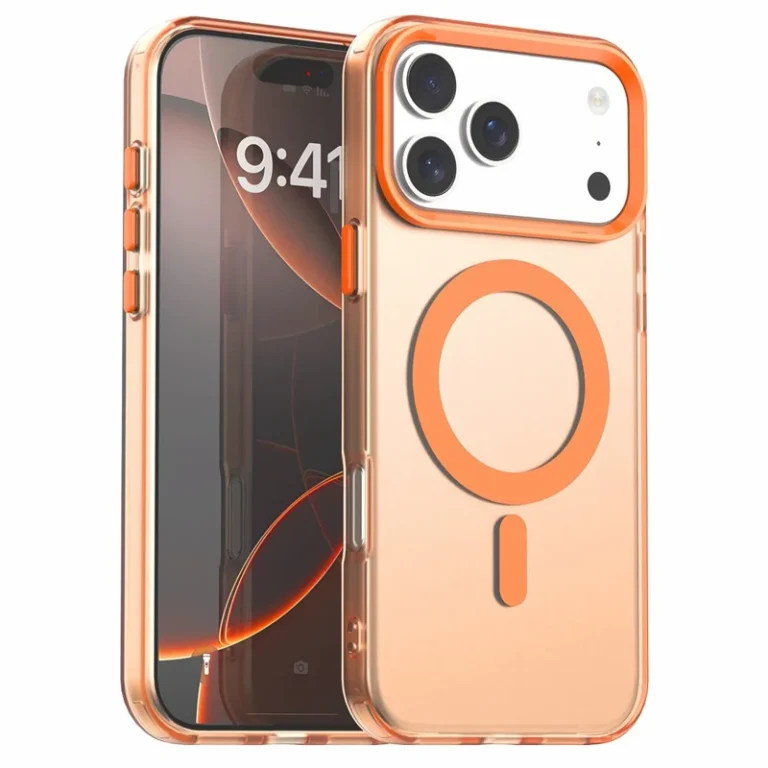 iPhone 17 Pro Case Compatible with MagSafe Anti Drop Hybrid Phone Back Cover - Orange