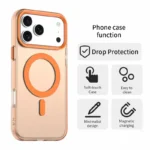 iPhone 17 Pro Case Compatible with MagSafe Anti Drop Hybrid Phone Back Cover - Orange