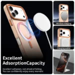 iPhone 17 Pro Case Compatible with MagSafe Anti Drop Hybrid Phone Back Cover - Orange