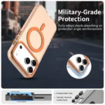 iPhone 17 Pro Case Compatible with MagSafe Anti Drop Hybrid Phone Back Cover - Orange