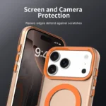 iPhone 17 Pro Case Compatible with MagSafe Anti Drop Hybrid Phone Back Cover - Orange